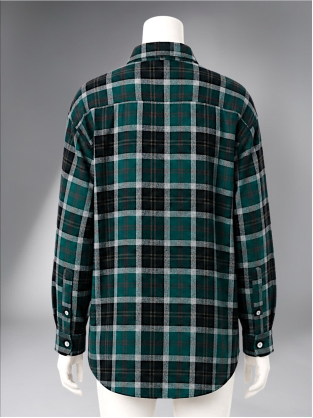 Women’s Green Plaid Boyfriend Flannel Button-Down Shirt – Size Small - Picture 10 of 14
